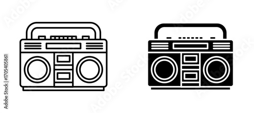 Boombox icons set for apps and web.