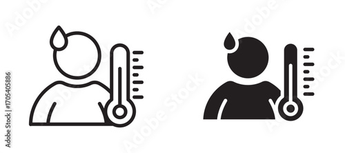 Body temperature icons set for apps and web.
