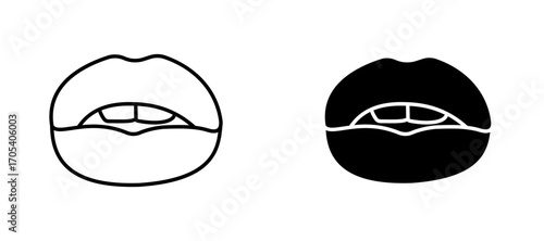 Big lips icons set for apps and web.