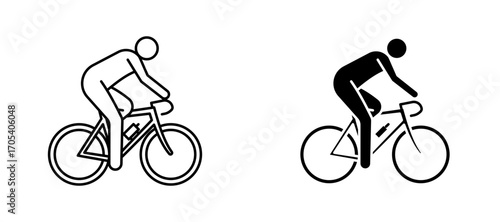 Bicycle rider icons set for apps and web.