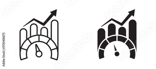 Benchmarking icons set for apps and web.