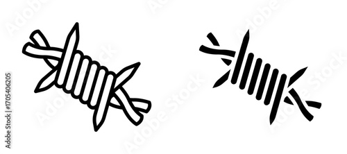 Barbed wire icons set for apps and web.