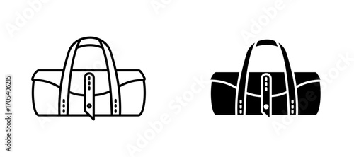 Barrel handbag icons set for apps and web.