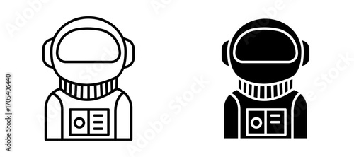 Astronaut user icons set for apps and web.