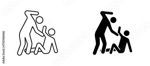 Assault icons set for apps and web.