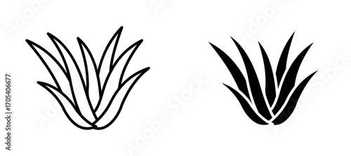 Aloe vera icons set for apps and web.