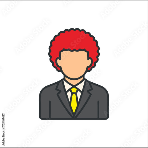 business man with afro hairstyle and wearing the suitcase 
