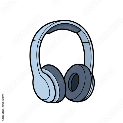 Blue Headphones for Music Listening.