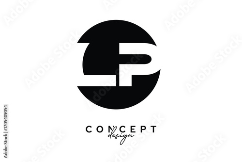 LP Creative Negative Space Circle Monogram Logo Design