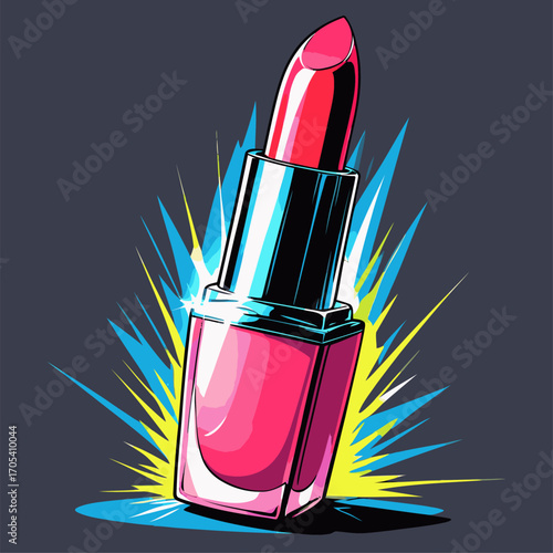 comic book style lipstick vector