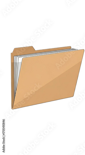 Brown Folder with Documents.
