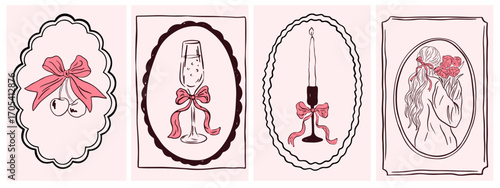 Hand drawn chalk wedding posters. Save the Date. Vintage Italian style wedding party elements for invitations, cards, menus, and celebrations. Vector ink doodle sketch in a minimalist, charming style.
