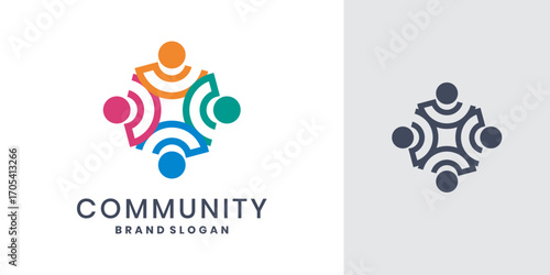Community logo design with abstract human figure