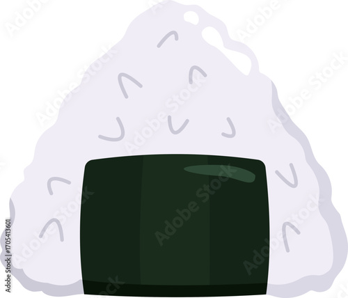 Illustration of Japanese Onigiri Rice Ball