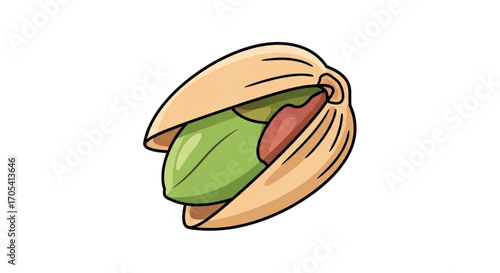 Pistachio Nut in Shell Illustration.