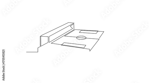 Animated self drawing of football stadium video design illustration. Football sport themes illustration in linear style video design concept. Great design for sport campaign and business purpose.