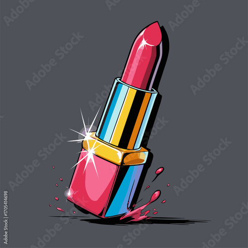 comic book style lipstick vector