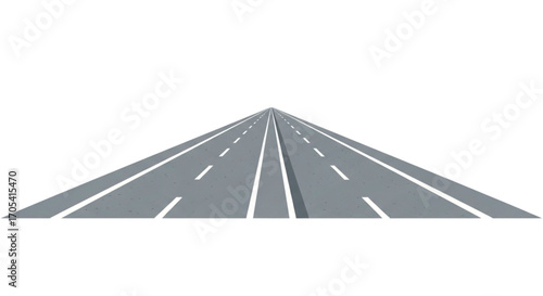 Perspective highway road with white lines.