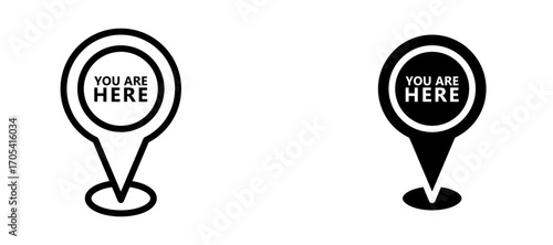 You are here Icon set in black color for ui designs