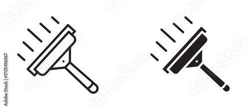 Window squeegee Icon set in black color for ui designs