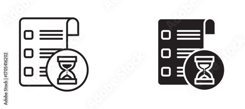 Waiting list Icon set in black color for ui designs