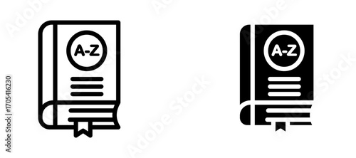 Vocabulary Icon set in black color for ui designs