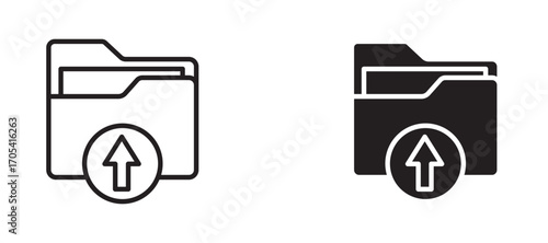 Upload file Icon set in black color for ui designs