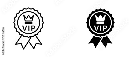VIP Icon set in black color for ui designs