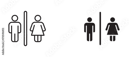 Toilet Icon set in black color for ui designs