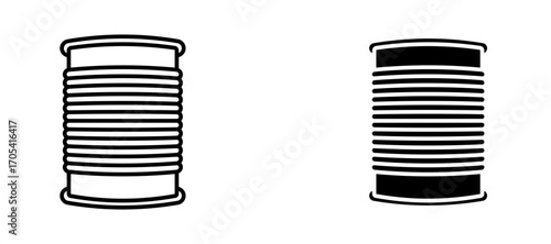 Tin can Icon set in black color for ui designs