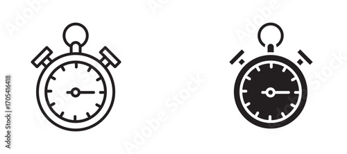 Timer Icon set in black color for ui designs