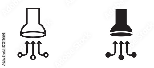 Suction Icon set in black color for ui designs