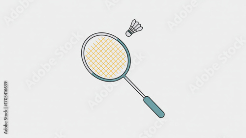 A badminton racket and shuttlecock, perfect for sports enthusiasts and game lovers who enjoy recreational activities