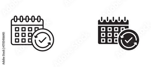 Subscription Icon set in black color for ui designs