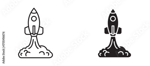 Startup Icon set in black color for ui designs