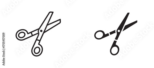 Scissor Icon set in black color for ui designs