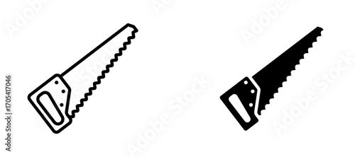 Saw Icon set in black color for ui designs