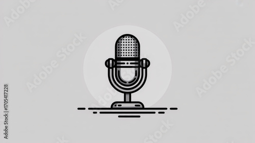 A vintage microphone with a sleek design, perfect for podcasting, broadcasting, or recording music