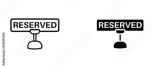 Reserved Icon set in black color for ui designs