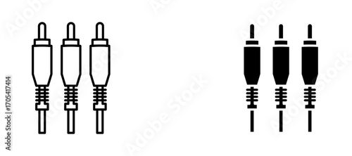 RCA Icon set in black color for ui designs