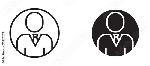 Profile Icon set in black color for ui designs