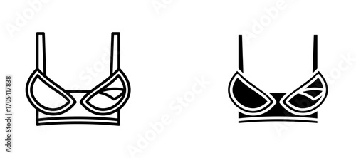Nursing bra Icon set in black color for ui designs