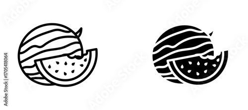 Melon Icon set in black color for ui designs
