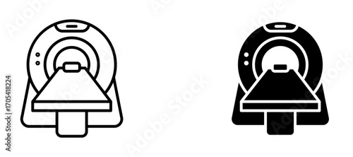 MRI machine Icon set in black color for ui designs