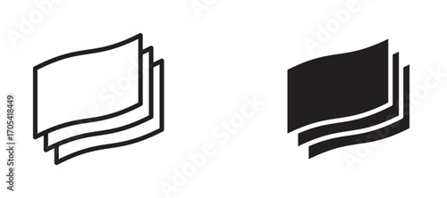 Layers Icon set in black color for ui designs