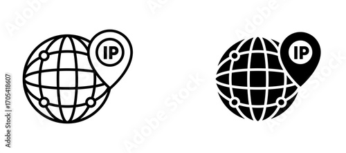 Ip Icon set in black color for ui designs