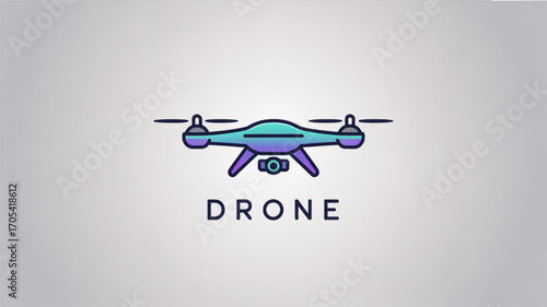 Modern drone icon with gradient colors, perfect for technology and aerial photography designs