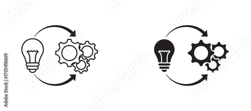 Implementation Icon set in black color for ui designs