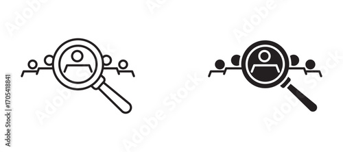 Hiring Icon set in black color for ui designs