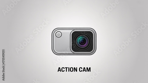 Action camera icon for video recording and photography, capturing adventures and memories